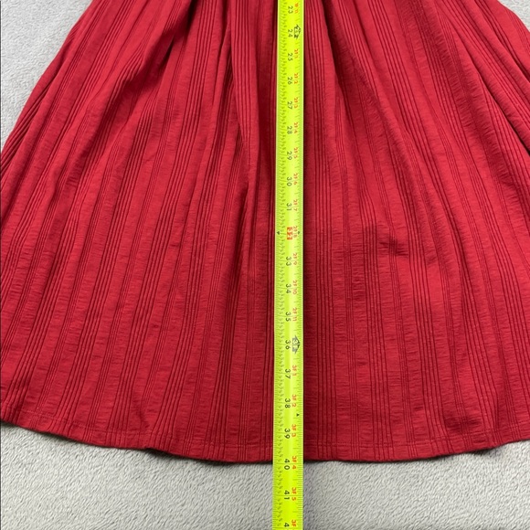 NEW Known Supply S Irene Dress Organic Cotton Elegant Red Long Sleeve Dress - Picture 9 of 14